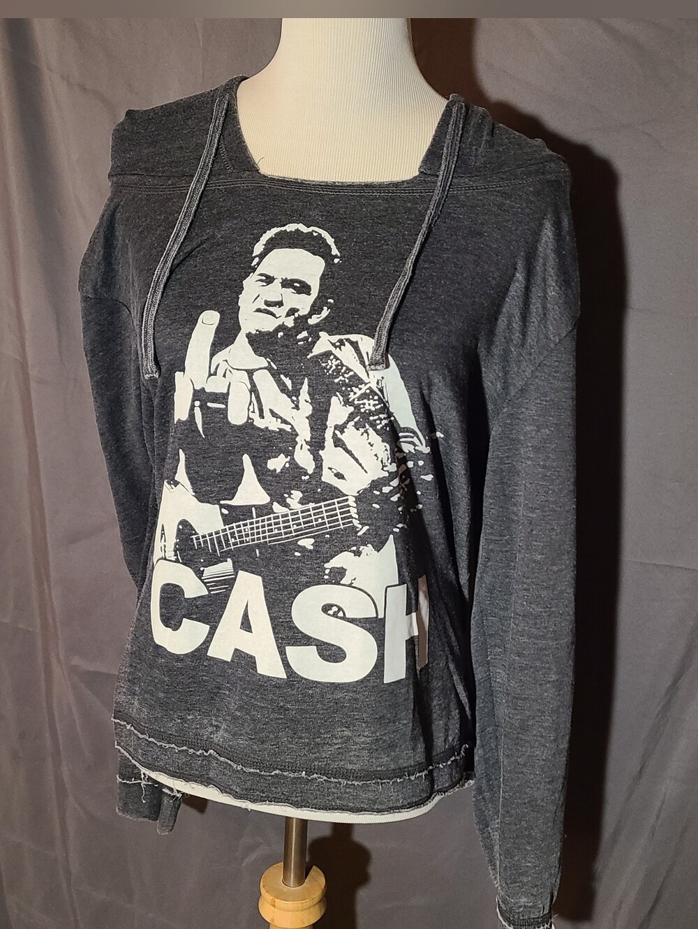 Charcoal Graphic Hoodie Sweater - Cash Print